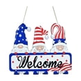 thumbnail image 2 of Leutsin 4th of July Hanging Door Sign, 4th of July Gnome Decor,Independence Day Decorations American Rustic Wooden Plaque with Rope, Wood American Flag For Front Door Porch Wall Window Decor, 2 of 4