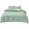 thumbnail image 2 of Washed Cotton Style 4-Piece Bedding Set Full/Queen Size Reversible Comforter Cover with Pillowcases Breathable Soft Bed Set for Dorm Room Home Decor, 2 of 6