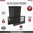 thumbnail image 2 of Rev-A-Shelf Single Pullout 50 qt. Kitchen Trash Can, Soft-Close, 5349-1550DM-118, 2 of 12