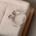 thumbnail image 4 of Bague en Forme de Cœur Rubis, Bague d'Engagement, Argent String, Bague de Promesse pour Femmes, 4 of 4