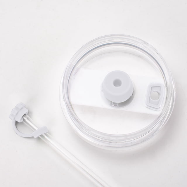 Ensemble de Couvre-Paille en Silicone avec Chapeau de Paille pour Gobelet à Glace Réutilisable et Étanche