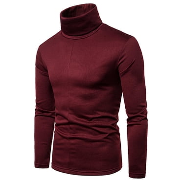 RXIRUCGD T-Shirts à Manches Longues pour Hommes Hommes Col Roulé Uni Décontracté Coupe Ajustée Chandail Chaud T-shirt Chandail de Base Chemises pour Hommes