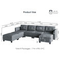 thumbnail image 2 of LLappuil Modular Sectional Sofa, 7 Seat Modular Sectional Sofa with Storage, Velvet Waterproof Anti-Scratch Sofa for Living Room, 2 of 8