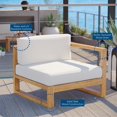 thumbnail image 3 of Modway Upland Modern Solid Teak Wood Outdoor Right-Arm Chair in Natural/White, 3 of 8