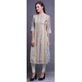 thumbnail image 3 of Bimba Robes Longues Droites pour Femmes Imprimées Manches 3/4 Vêtements Indiens, 3 of 6