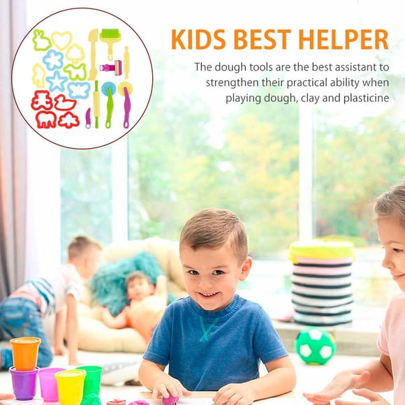Durable Non-toxic Color Clay Dough Making Tools Easy Clean Portable Compact Easy-grip Rollers Plasticine Cutters Animal Molds Silly Putty Mini Clay Tools Kit