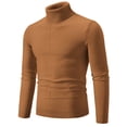 thumbnail image 1 of Fall Oversized Sweaters for Men Mens Knitted Turtleneck Long Sleeve Turtle Neck Thermal Casual High Neck Sweaters Ribbed Pullover Sweater Fall Pullover Men S-77 Bronze XL, 1 of 3
