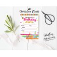 thumbnail image 3 of Darling Souvenir White Birthday Invitation Card 28 Pcs Fill or Write In Blank Invites Printable Party Supplies 5 x 7 Inches, 3 of 5