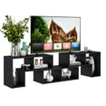 thumbnail image 1 of Costway 3 Pieces TV Console Stand Modern Entertainment Center Storage Bookcase Black, 1 of 10
