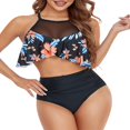 thumbnail image 3 of Women Tankinis Set Spaghetti Strap V-Neck Floral Vest  Boxer Underpants, 3 of 6