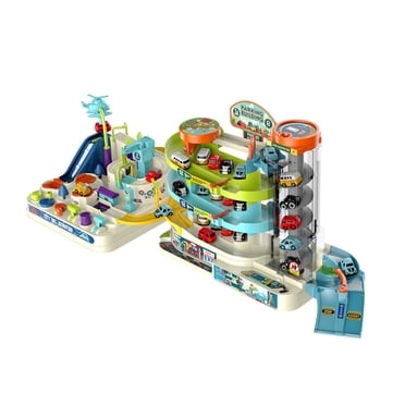 City Car Parking Toy Set Kids Parking Garage Race Car Ramp Track Toys Race Car Toy Assembly Rail Car Parking Game for Hands on Ability Child