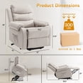 thumbnail image 2 of YSICK Small Power Lift Recliner Chair for Elderly with Remote Control Linen for Living Room,Beige, 2 of 7