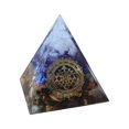 thumbnail image 2 of Crystal Quartz Resin Pyramid Desk Ornament 5cm Natural Stone Decorative Stand for Office Tabletop Zen Decor Gift, 2 of 6