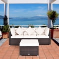 thumbnail image 4 of Gymax Ensemble de Conversation pour Patio en Rotin 4 Pcs Ensemble de Meubles d'Extérieur avec Coussin, 4 of 10