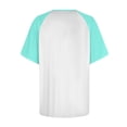 thumbnail image 4 of Womens Summer Raglan T-Shirts Color Block Plus Size Baseball Tees Casual Short Sleeve Loose Pullover Mint Green, M, 4 of 5
