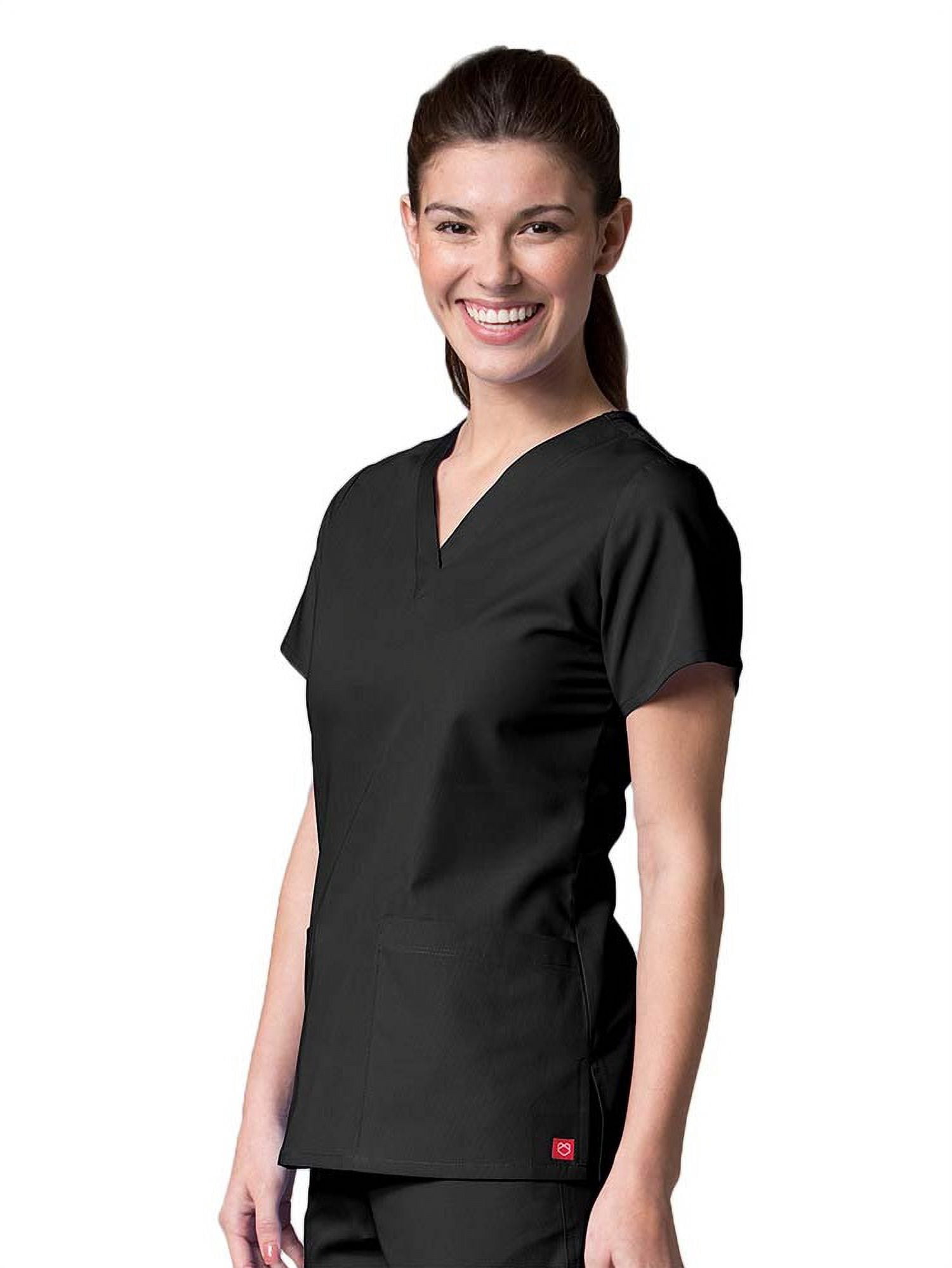 Red Panda Women's V-Neck Two Pocket Solid Scrub Top