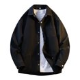 thumbnail image 2 of NTACZA Jackets Men Winter Black Plus Size Lapel Collar Shirt Jacket Button Down Shacket Fall Coats for Men,M, 2 of 9