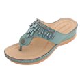 thumbnail image 2 of LSLJS Women Summer Slip-On Wedges Beach Open Toe Breathable Sandals Embroidery Shoes, Women's Slippers, 2 of 9