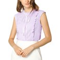 thumbnail image 1 of INSPIRE CHIC Women's Tie Neck Cap Sleeve Button Down Ruffle Summer Shirt, 1 of 6
