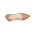 thumbnail image 4 of BLISSFUL STEP Women's Closed Pointed Toe Ankle Strap Low Block Heels Pumps Nude (Size 6), 4 of 8