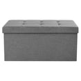 thumbnail image 2 of SONGMICS 30'' Folding Storage Ottoman Bench, Storage Chest, Foot Rest Stool, Slate Gray, 2 of 9