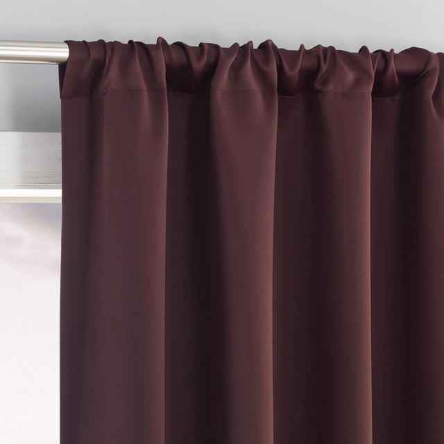 Sun Zero Laredo 2-Pack 100% Blackout Rod Pocket Window Curtains Panel Pair