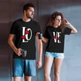 thumbnail image 4 of Chandails à Manches Courtes pour Couples Assortis, Imprimé de Lettres de la Saint-Valentin, Col Rond, Mode, Confortable, Coupe Ample, T-Shirt Décontracté Léger, Tunique, Haut Confortable et Doux, Chemisiers pour Lui et Elle, Vêtements de Vacances, Noir, TG, 4 of 6