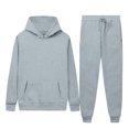 thumbnail image 1 of Weiqiqre Sweat Suits for Men Solid Color Loose Fit Basic Pullover Hoodies Sweatshirt Sport Jogging Suits, 1 of 7