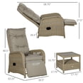 thumbnail image 3 of Outsunny 3 Pieces Patio Furniture Set Aluminum Frame Sofa Set , Khaki, 3 of 10
