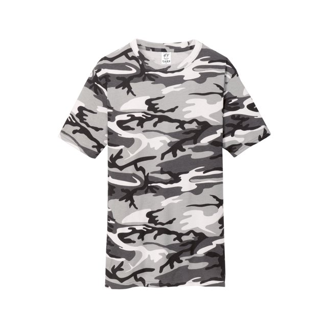 Gravity Threads T-Shirt Camouflage en Coton de Base pour Hommes - Camouflage d'Hiver - Grand