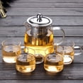 thumbnail image 4 of Borosilicate Glass Teapot, 450ml 750ml 950ml Capacity, Removable Stainless Steel Filter, Low Thermal Expansion, High Thermal Stability, Heat Resistant, Simple and Stylish Design, 4 of 6