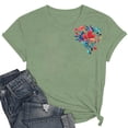 thumbnail image 2 of Pisexur Hauts de Printemps pour Femmes 2025, Hauts pour Femmes, Hauts de Sortie pour Femmes, Hauts pour Dames Mode Imprimé Manches Courtes Blouse de Sortie T-Shirt Drôle à Col Rond Vert, TG, 2 of 5