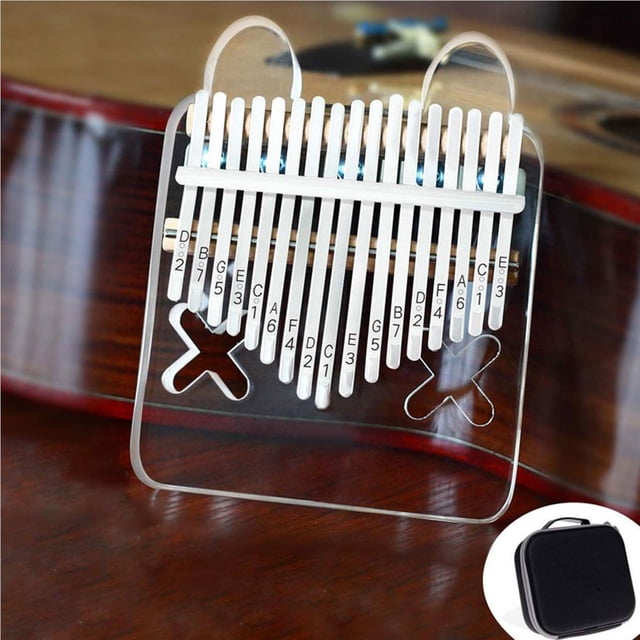 ruzhgo 17 Key Kalimba Acrylic Piano Transparent Keyboard Instrument Tuner Hammer Gig Bag rabbit