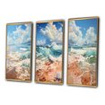 thumbnail image 3 of Designart "Simplicity Beach Landscape IV" Nautical & Beach Framed Wall Art Set Of 3 - White Beach Frame Gallery Wall Set For Home Decor, 3 of 6