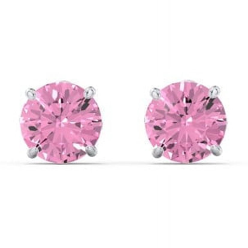 Boucles d'Oreilles Clous Solitaire de 1 Carat en Or Blanc 10 K
