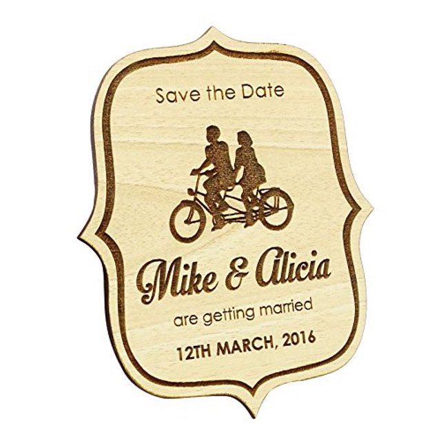 Custom Engraved Wooden Magnet Personalized Gift 10 Rustic Wedding Save the Date Wooden Magnet