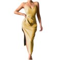 thumbnail image 2 of Gspmoly Robes pour Femmes, Mode Femmes Été Décontracté Uni Col en V Camis Sans Manches Gilet Longue Robe Robes de Soirée pour Femmes Offres des Fêtes, 2 of 6