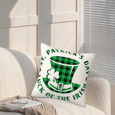 Suncoda Housses de Coussin, Housses de Coussin à Quatre Feuilles Décorations Intérieures Extérieures pour la Saint-Patrick Trèfles