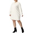 thumbnail image 4 of GRACE & GRANDEUR Robe Chandail Grande Taille pour Femmes à Manches Longues en Tricot, Chandail Court, Robes Chandail Blanches 2X, 4 of 6