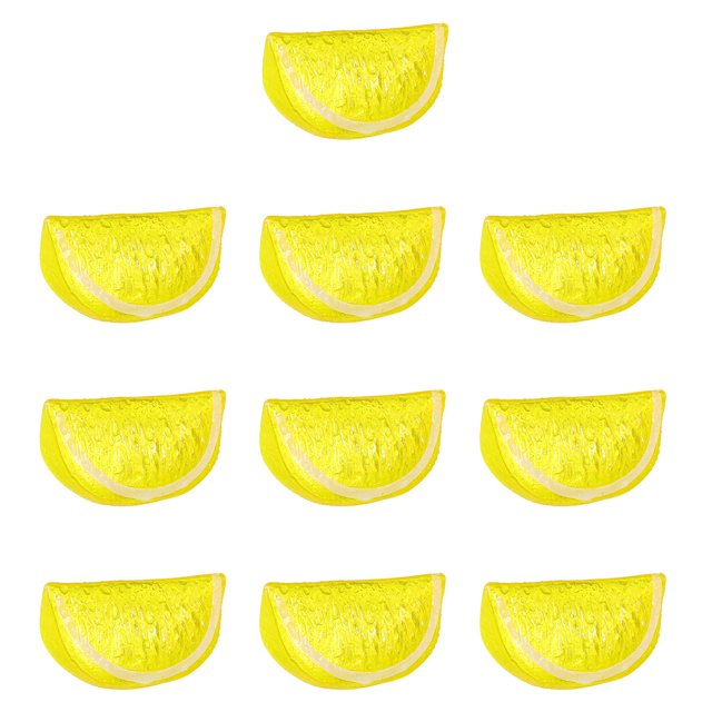 Garneck 10pcs Fake Lemon Blocks Artificial Lemon Slice Simulated Lifelike Fruit Props for Decoration Teaching Photography
