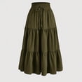 thumbnail image 2 of Besolor Maxi Skirts for Women 2025 Summer Elastic Waist Drawstring Ruffle Tiered a Line Flowy Beach Long Skirt, 2 of 4
