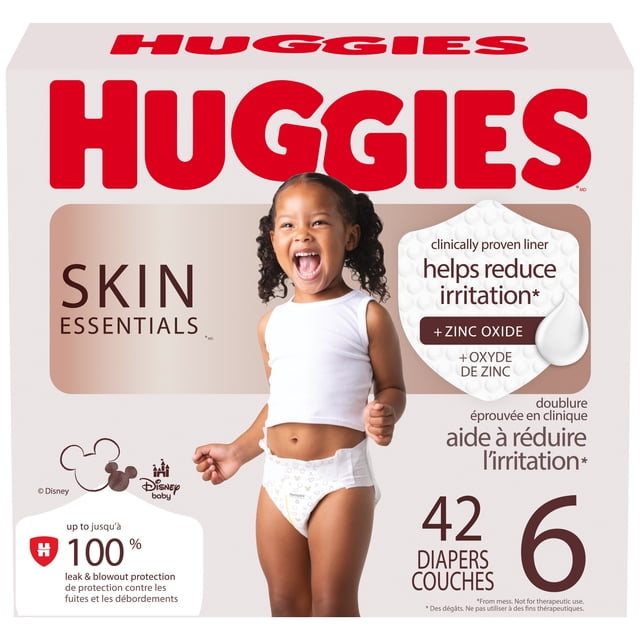 Huggies Skin Essentials Baby Diapers, Size 6 (35+lbs), 42 count