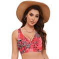 thumbnail image 3 of Huesdet Hauts de Bikini à Encolure Dégagée pour Femmes Bretelles Spaghetti Réglables Maillot de Bain Rembourré Soutien-Gorge de Sport (Rouge, P), 3 of 9