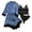 Dark Blue, variant on GDREDA Plus Size Pajama Set Women Silk Pajamas For Women Set 4 Piece Satin Sleepwear Classic Button Down Short Sleeve Pj Set Cute Loungewear Women Pajama Sets pyjamas Pink,S