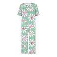 thumbnail image 3 of Offres des Fêtes Iumwxz Pyjamas Doux Tendance Ensembles Assortis Tenues de Voyage pour Femmes Imprimé Floral Col Rond Manches Courtes Taille Élastique Pantalon Court Ensembles 2 Pcs pour Femmes Rue, 3 of 4