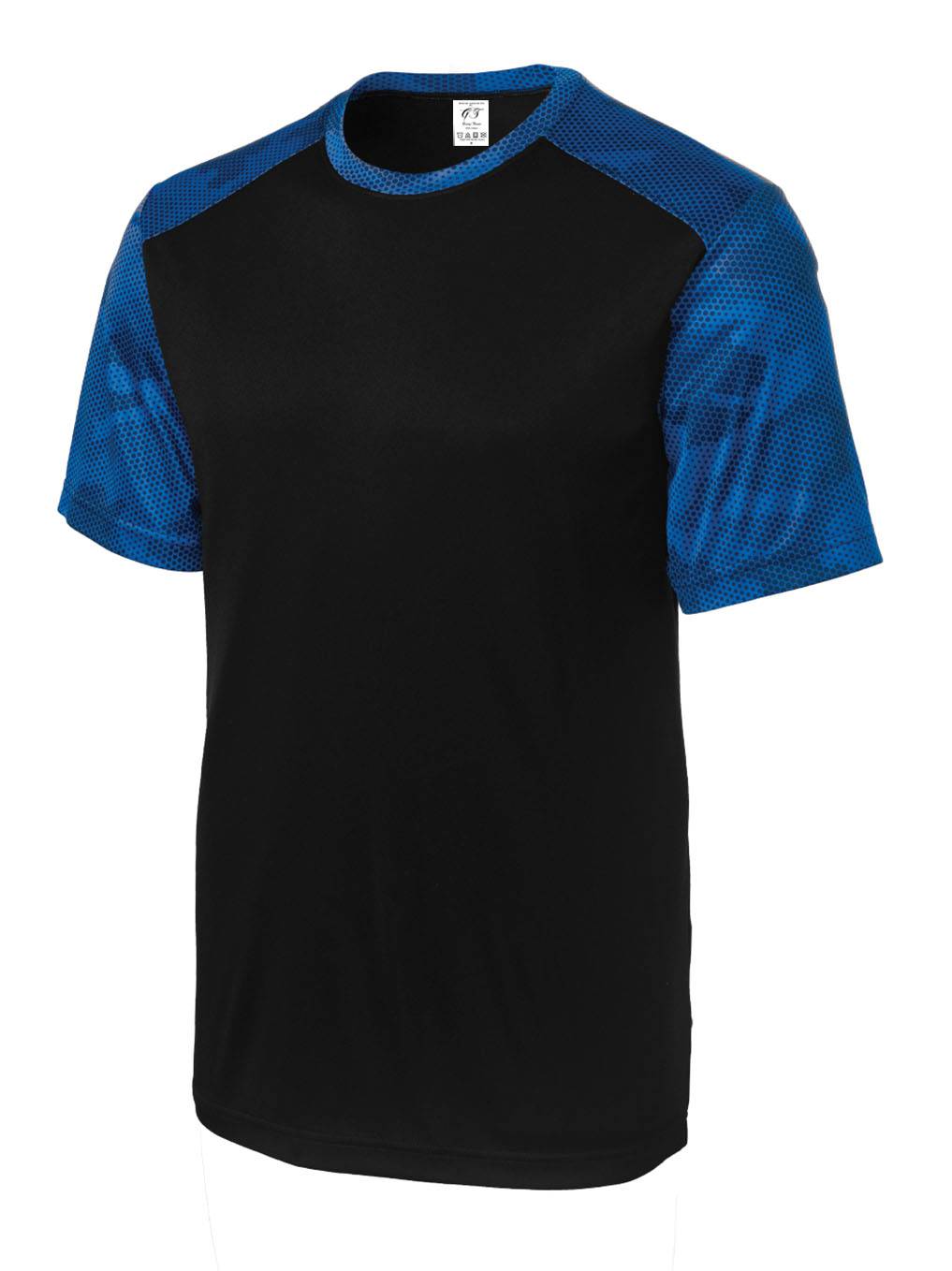 Gravity Threads CamoHex Athletic T-Shirt - Black/True Royal - Medium