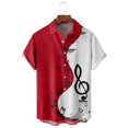 thumbnail image 2 of Xdzjlr Polo pour Hommes T-Shirts Décontractés Musique Patchwork Imprimé Manches Courtes Bouton Col Rabattu Blouse Classique T-Shirt Homme TTG, 2 of 4