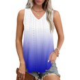thumbnail image 2 of Plebaso Womens Tank Tops V Neck Gradient Lightweight Eyelet Shirts Flowy Loose Summer Sleeveless Blouses, 2 of 7