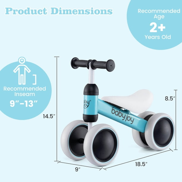 Vélo D'équilibre Pour Bébé – Sans Pédales – Vert – 1-2 Ans – Intérieur Et Extérieur – Hello-5ive