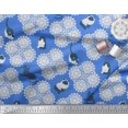 thumbnail image 3 of Soimoi Crepe Silk Fabric Floral & Cat Animal Decor Fabric Printed Yard 42 Inch Wide, 3 of 3